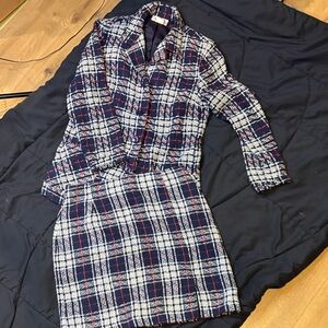 Imagio Plaid Blazer and Skirt Set size 10